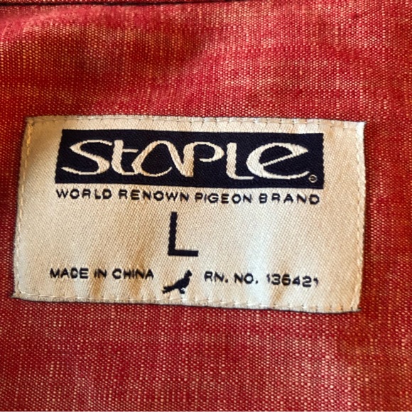 pigeon paisley button down Shirt size L - Picture 8 of 11